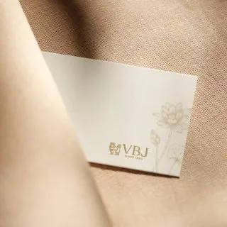 VBJ card on linen