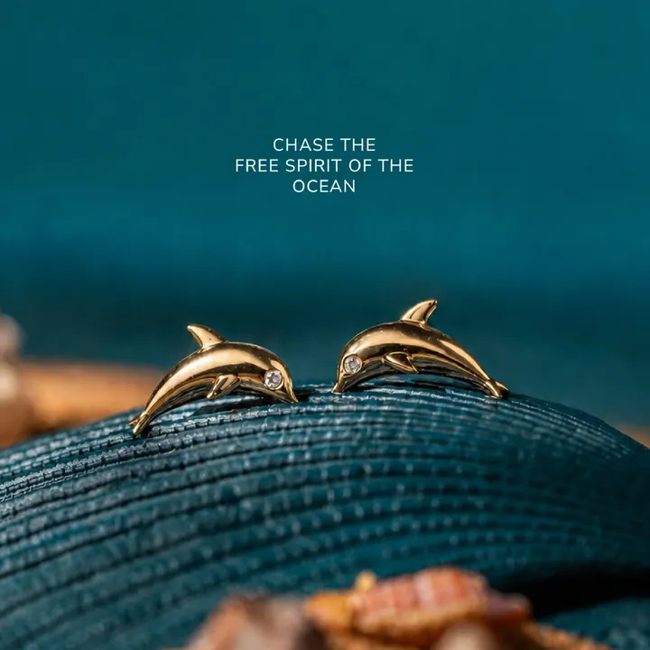 Dolphin stud earrings campaign
